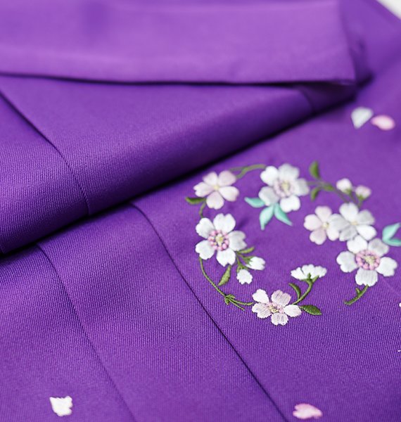 hakama embroidery hakama single goods flower embroidery hakama under 87cm conform height 145~153cm S size purple color graduation ceremony . new goods ( stock ) cheap rice field shop NO26594