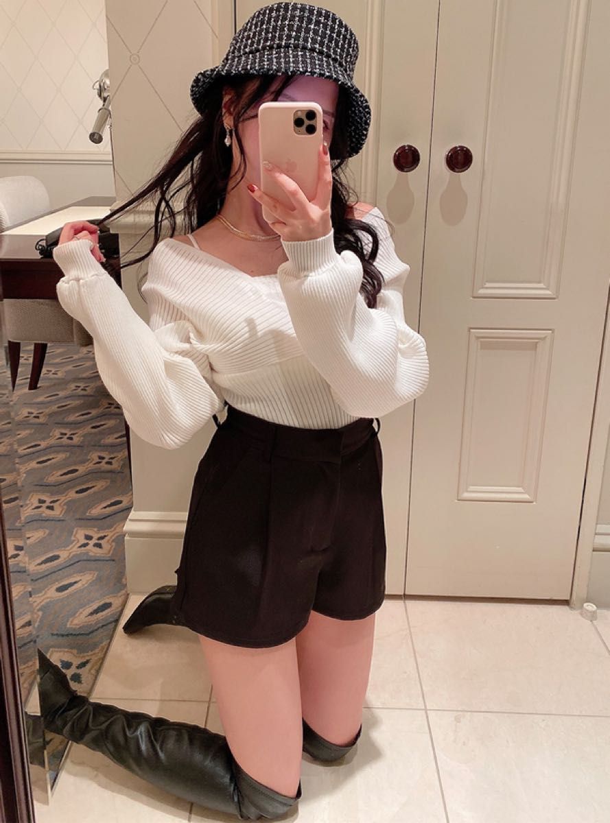 バックリボンカシュクールニットトップス grl|PayPayフリマ