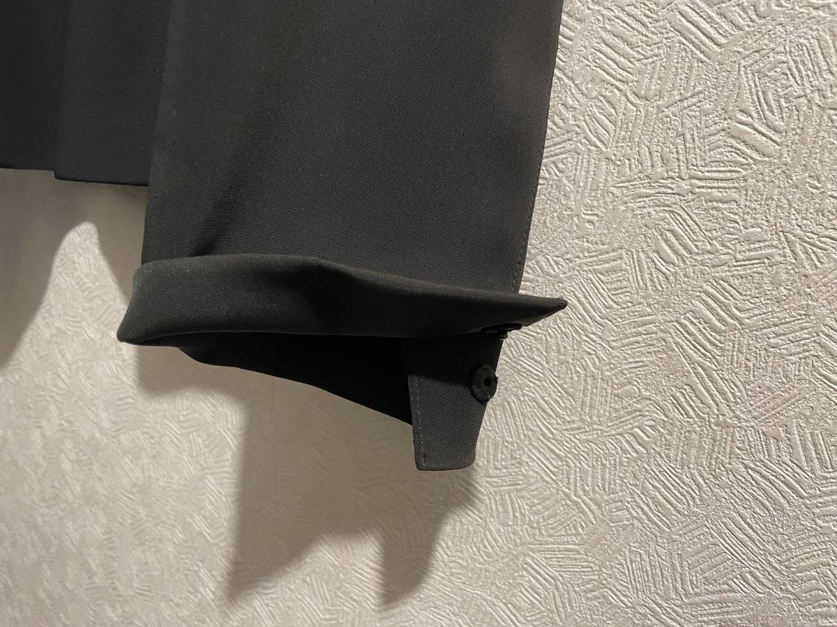 ◯ イタリア製 PRADA フライフロント テーラード ジャケット / プラダ 比翼 仕立て スーツ ブラック 黒 44 Ladies #Sirchive
