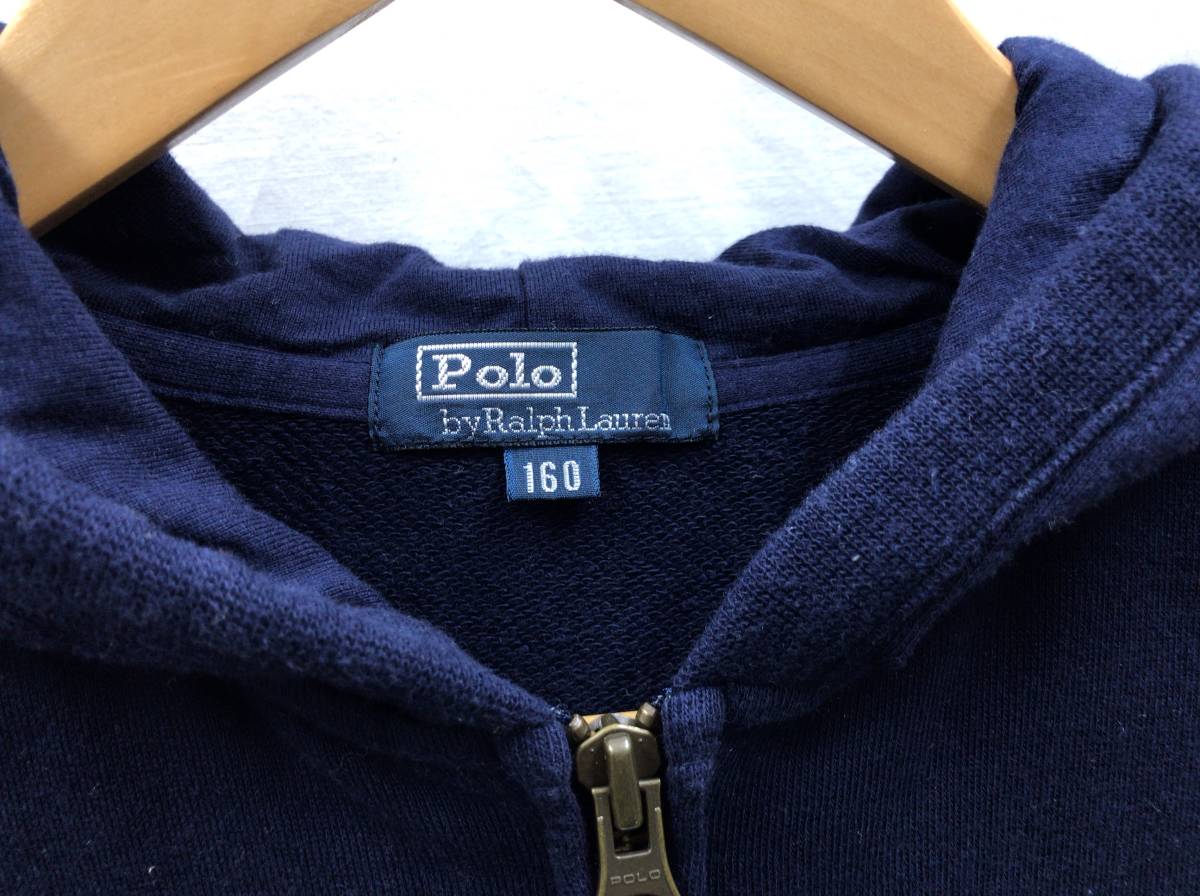 POLO RALPH LAUREN ポロ ラルフローレン ジップアップパーカー ネイビー 160サイズ 23011301_画像3