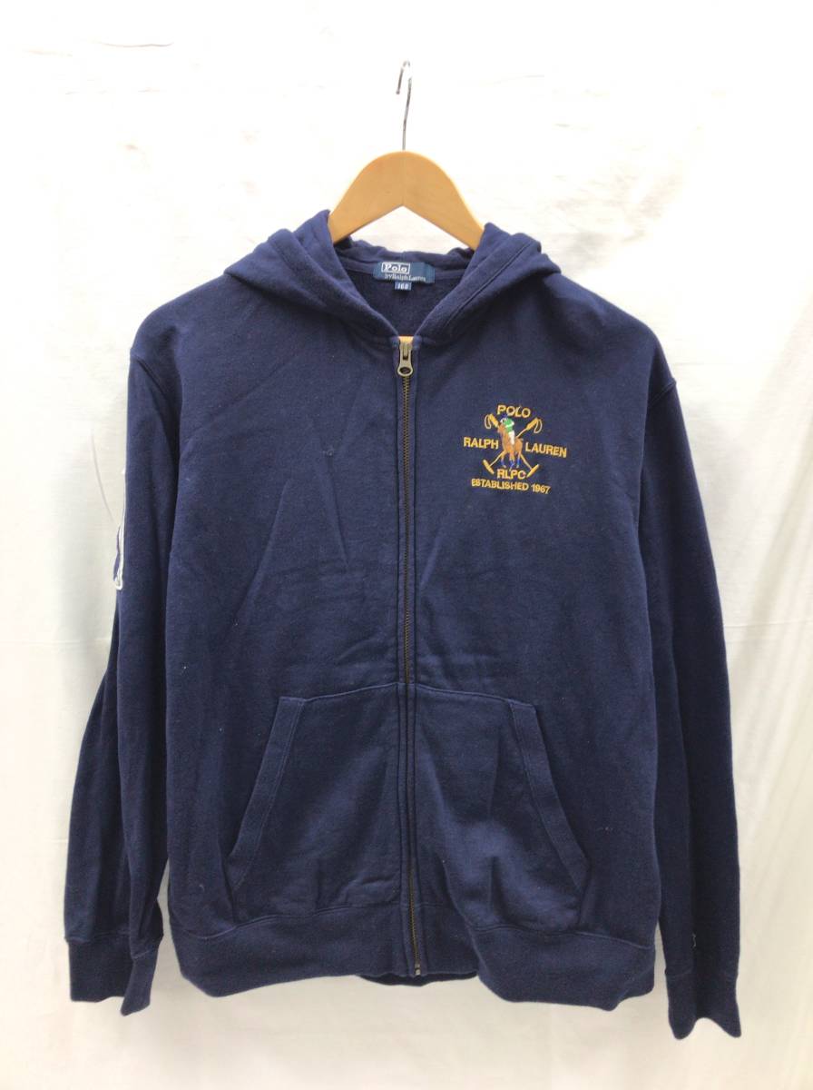 POLO RALPH LAUREN ポロ ラルフローレン ジップアップパーカー ネイビー 160サイズ 23011301_画像1