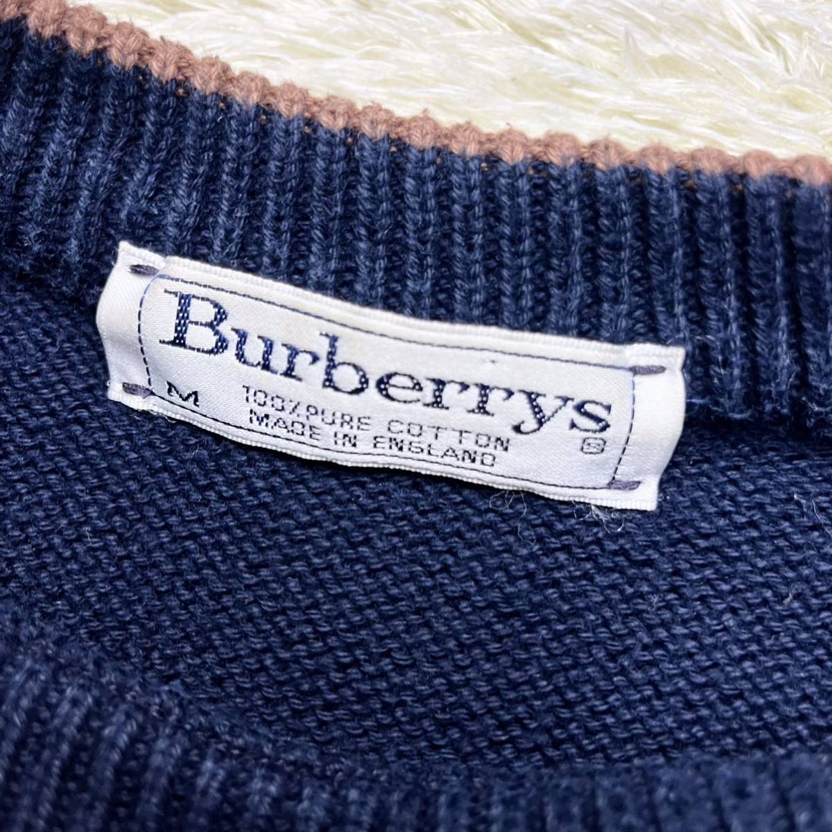 幻の逸品 BURBERRY バーバリー 刺繍 ニット セーター メンズ 90s 