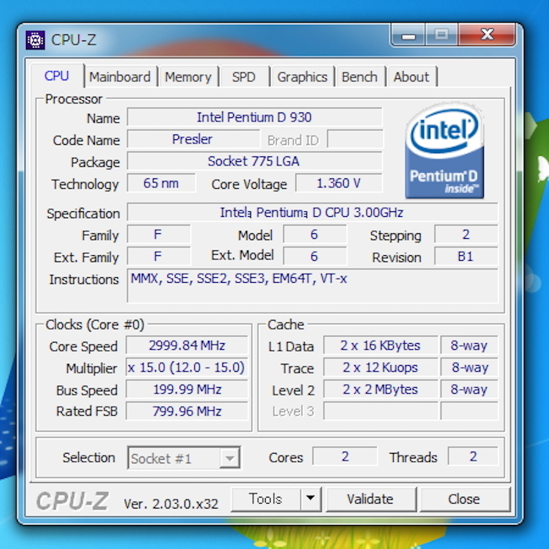  used CPU[ Intel Pentium D 930, socket LGA775]