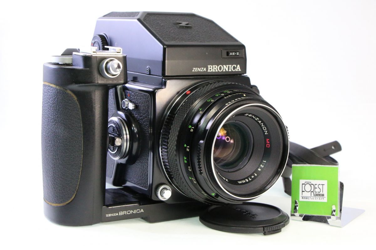 【同梱歓迎】【動作保証・点検済】良品■ZENZABRONICA ETRS＋AE-II+ZENZANON MC 75mm F2.8■シャッター全速・露出計完動■EE2