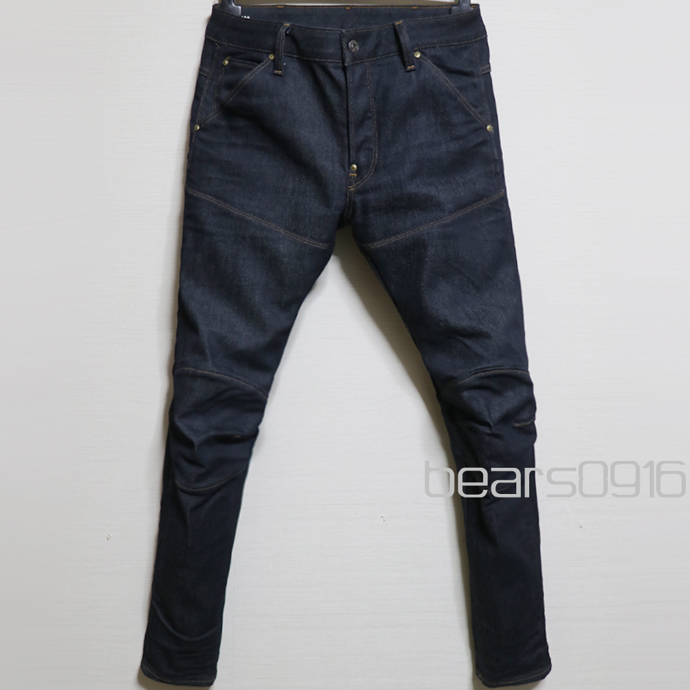 極美品 日本正規品 G-STAR RAW ジースターロゥ 5620 3D Slim ジーンズ デニムパンツ インディゴ 濃紺 リジットW34 L32_画像2