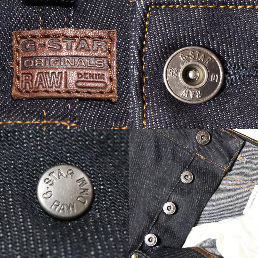 極美品 日本正規品 G-STAR RAW ジースターロゥ 5620 3D Slim ジーンズ デニムパンツ インディゴ 濃紺 リジットW34 L32_画像7