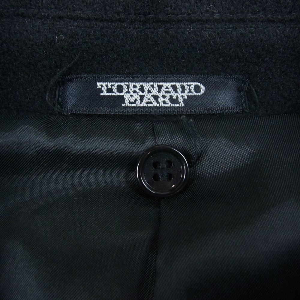 TORNADO MART トルネードマート TC-0525 ウール 比翼 ステンカラーコート ブラック系 M【中古】_画像4