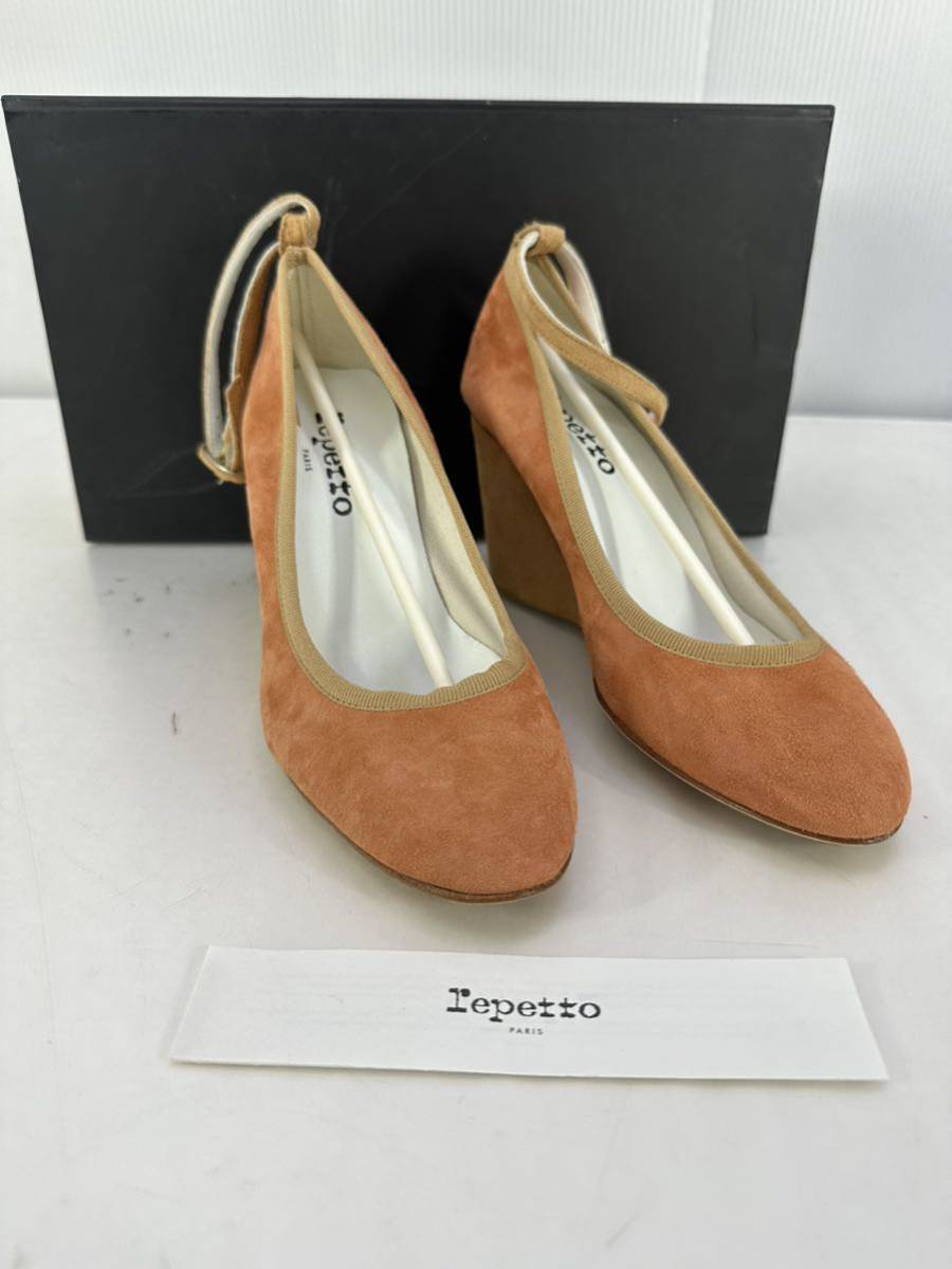 【超安い】靴repetto レペット スエードパンプス サイズ 36/23.5cm オレンジ系 未