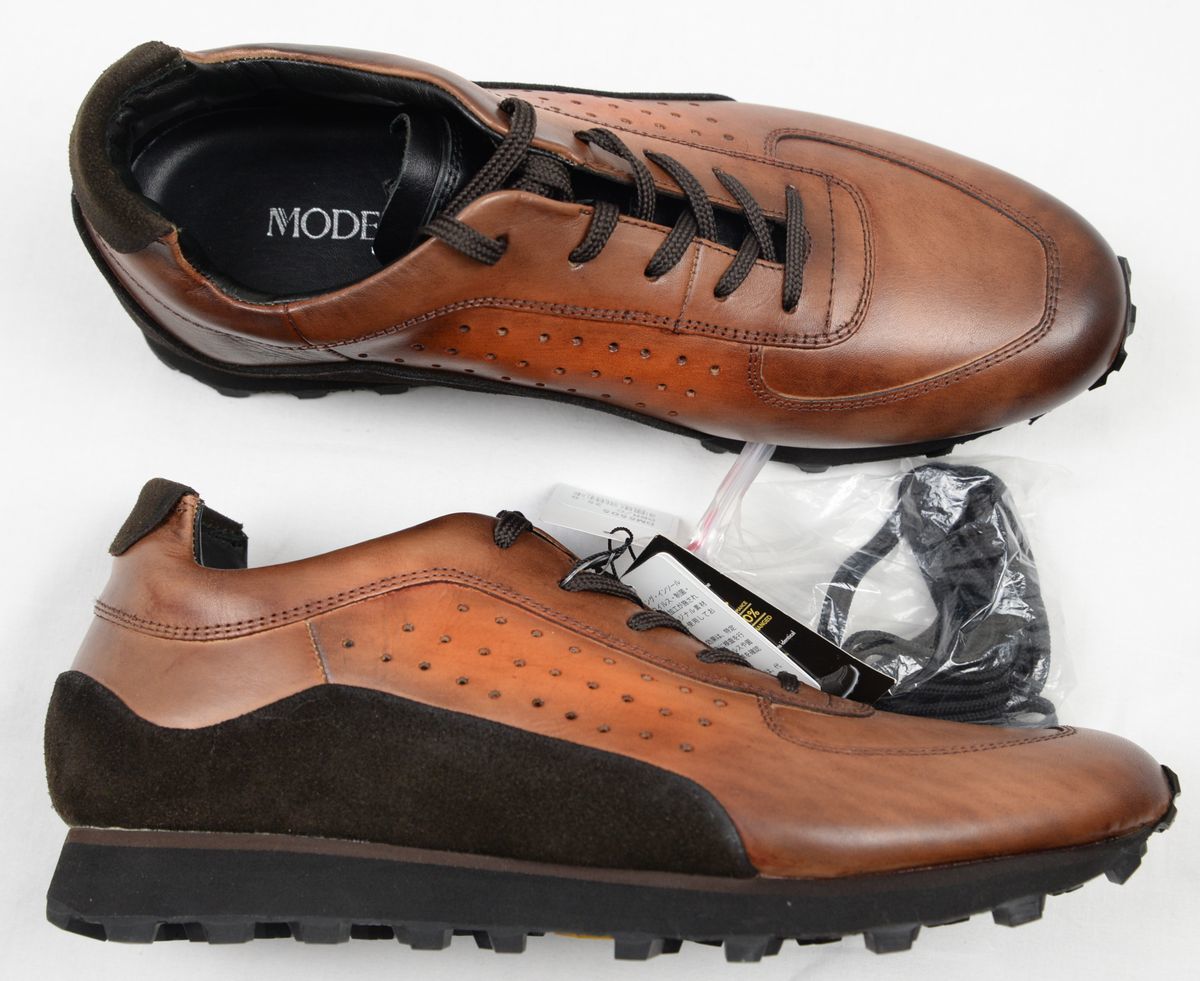 *madrasma гонг s мужской кожа спортивные туфли ( насыщенный коричневый комбинированный,25.0,DM5505G,VIBRAM подошва принятие ) новый товар 