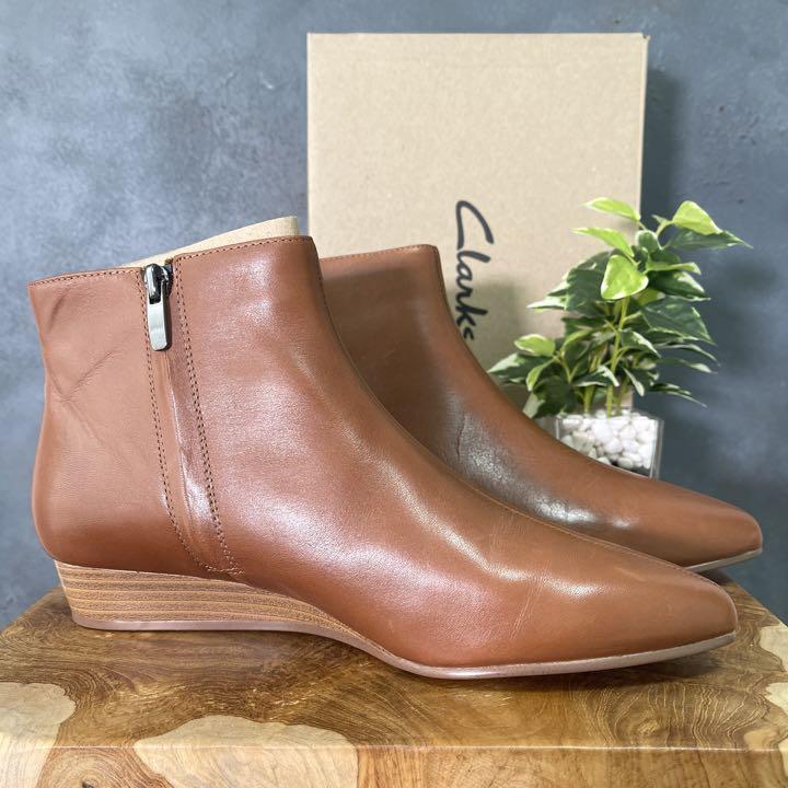 クラークス Clarks センスベル サイドジップショーブーツ レザー 23