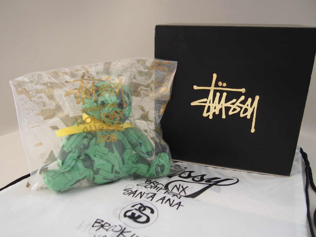 ステューシー★テディベア★STUSSY★ HOLIDAY CHEER 2008★非売品★未開封★巾着袋付属★ノベルティ・グッズ★コレクション_画像1