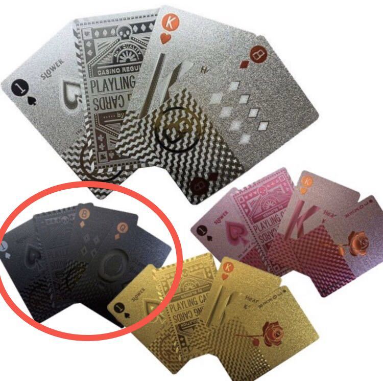【ブラック】高級 豪華 トランプ プレイングカード カード マジック 手品 パーティー テーブルゲーム ポーカー プラスチック 新品未開封_画像4