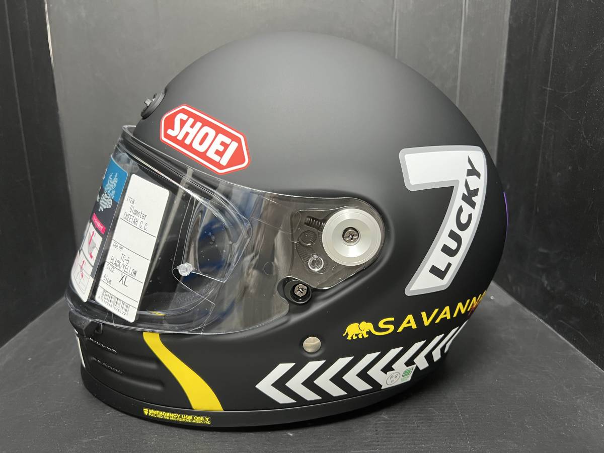 限定 SHOEI ショウエイ Glamstar グラムスター チーターカスタム ヘルメット ブラック/イエロー TC-5 XL (A50108-3) _画像5