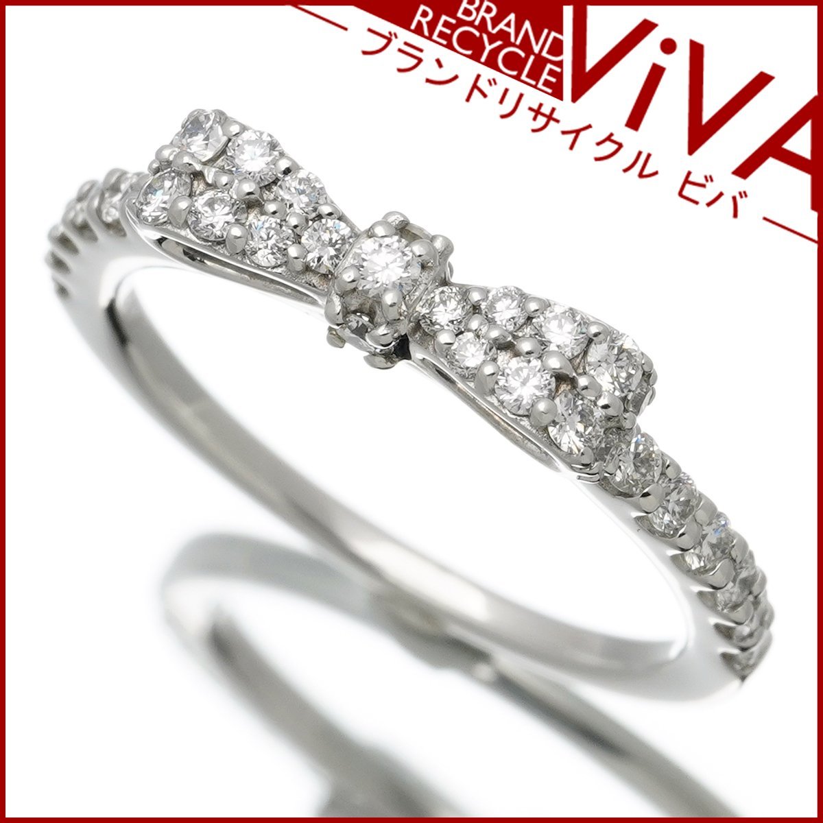  Ponte Vecchio ribbon diamond ring ring 0.32ct K18WG white gold 7 number beautiful goods new goods has been finished .. packet correspondence possibility postage 300 jpy 