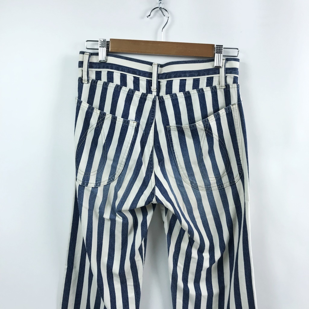 [ популярный ]TSUMORI CHISATO/ Tsumori Chisato полоса брюки Denim хлопок 100% белый размер 1 женский /S5311