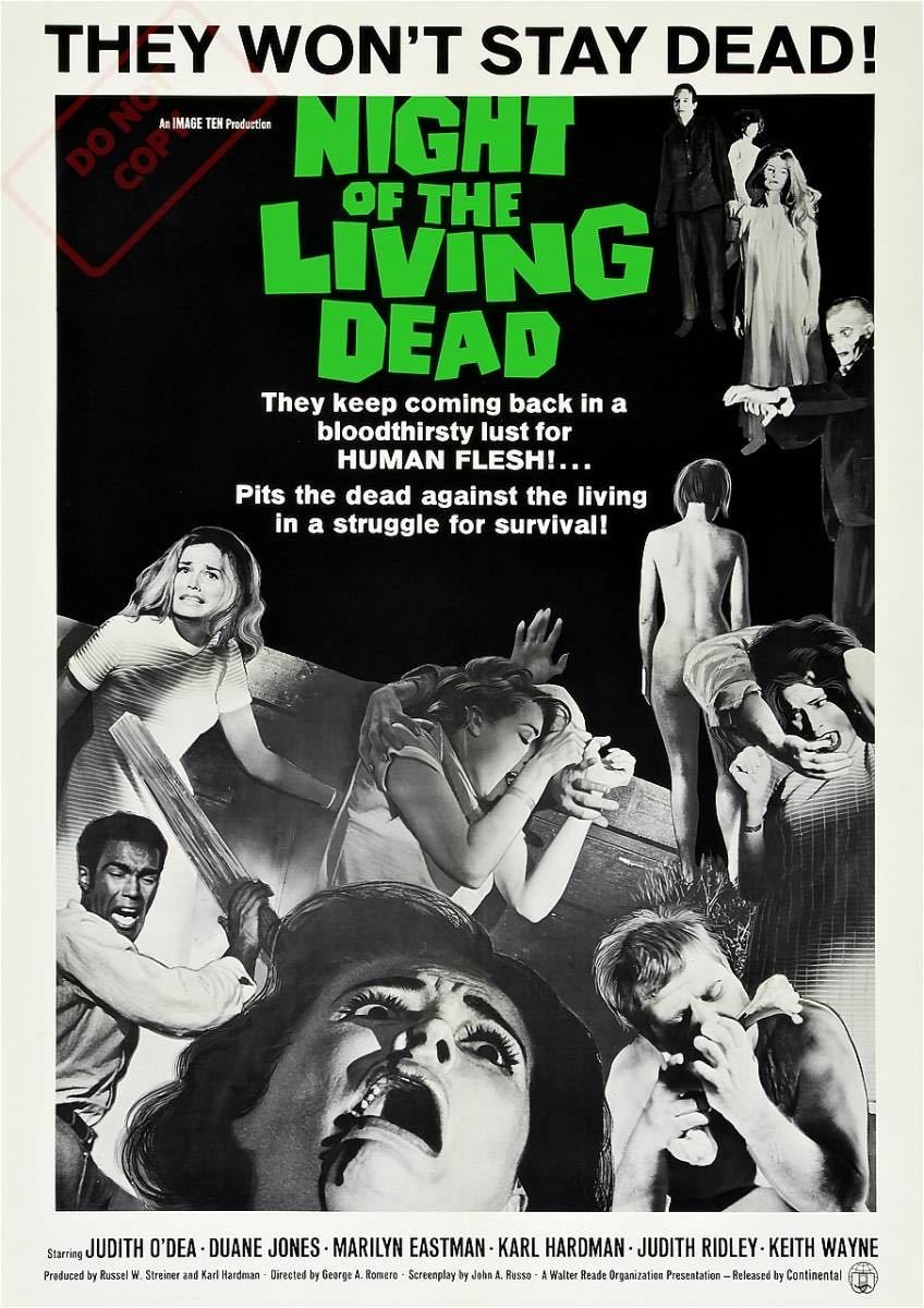  new goods poster [ Night *ob* The * living dead ](Night of the Living Dead 1968) overseas edition * George *A*romero/zombi