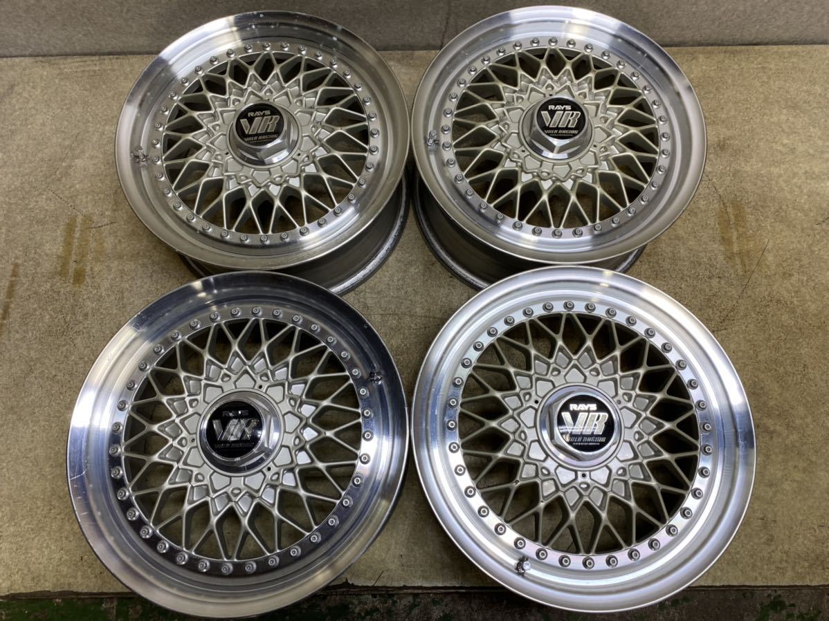 人気ブラドン RACING (レイズ)VOLK RAYS VR 中古4本 114.3/5H PCD +44 15X6.5JJ 15インチ 社外品