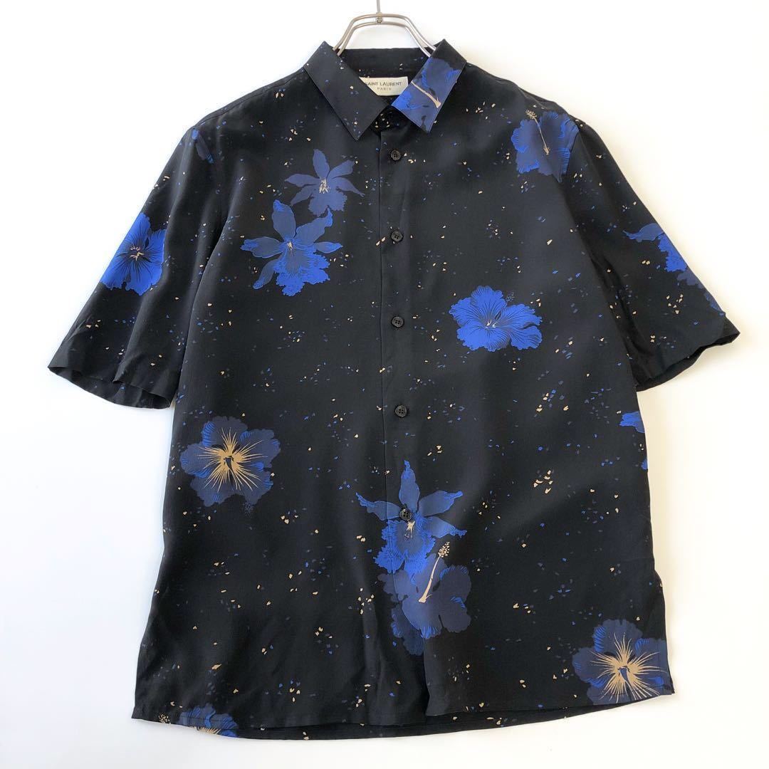 Saint Laurent Paris サンローラン シルク ハイビスカス ポイン Saint Laurent Paris サンローラン シルク ハイビスカス ポイン