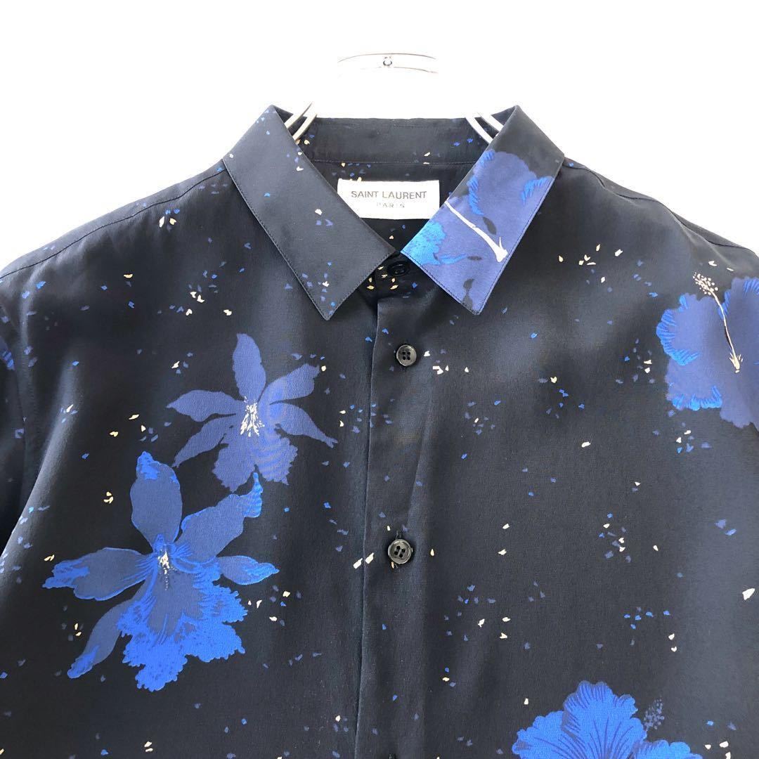 Saint Laurent Paris サンローラン シルク ハイビスカス ポイン Saint Laurent Paris サンローラン シルク ハイビスカス ポイン