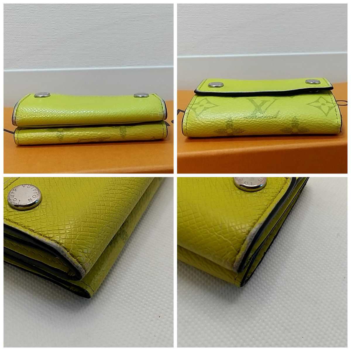 [ superior article ] Louis Vuitton monogram Taiga llama Discovery compact wallet Joe n yellow three folding purse m67629