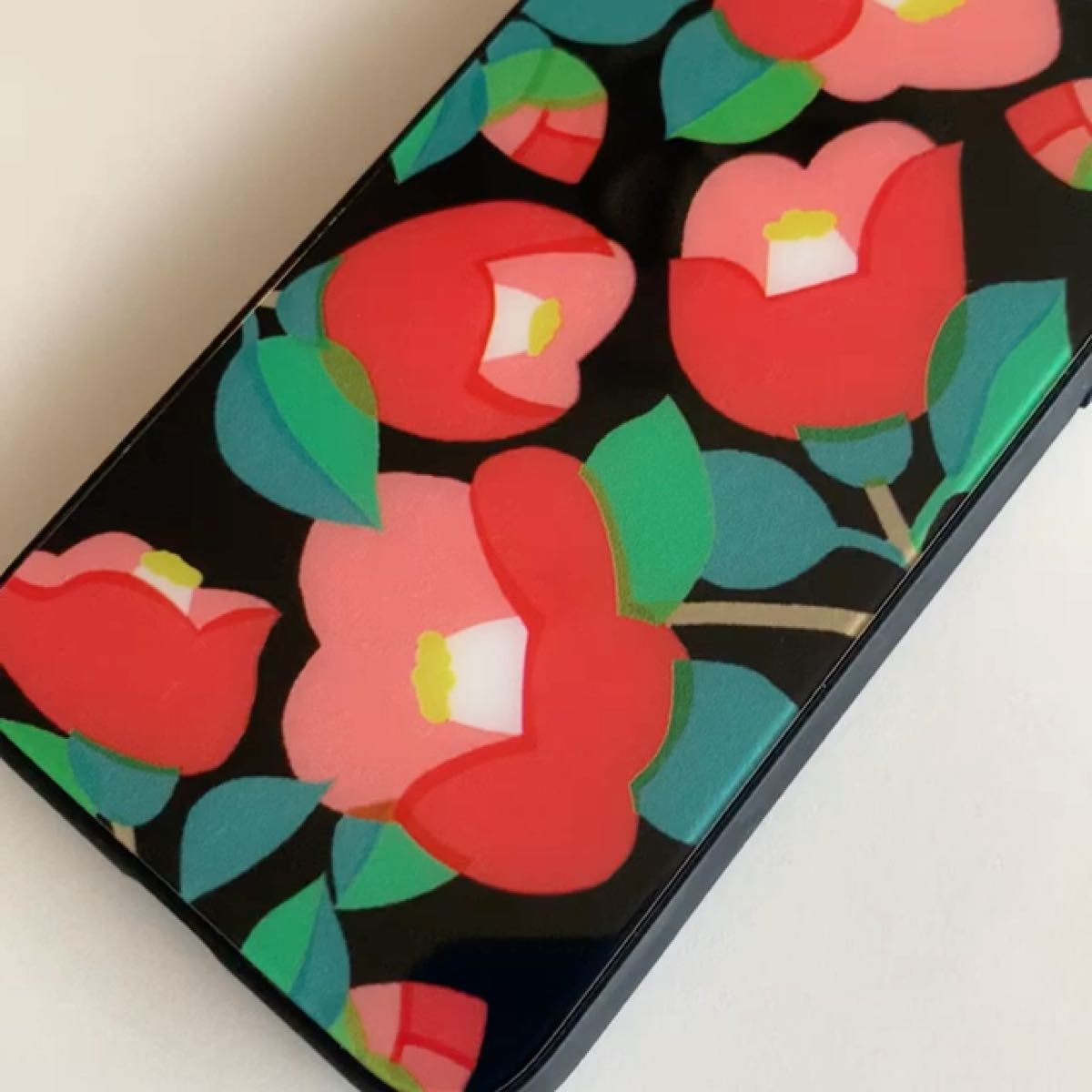 ●年末セール●新椿 背面ガラススマホケース iPhoneケース