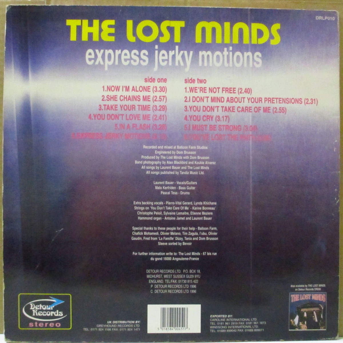 LOST MINDS, THE-Express Jerky Motions (UK 900枚限定 LP)_画像2