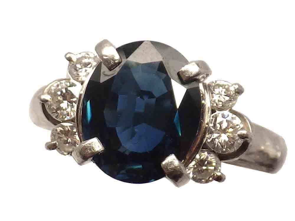サファイア ダイヤモンドリング Pt900 6.7g 9.5号 Jewelry Sapphire2.87ct Dia0.38ct Ring