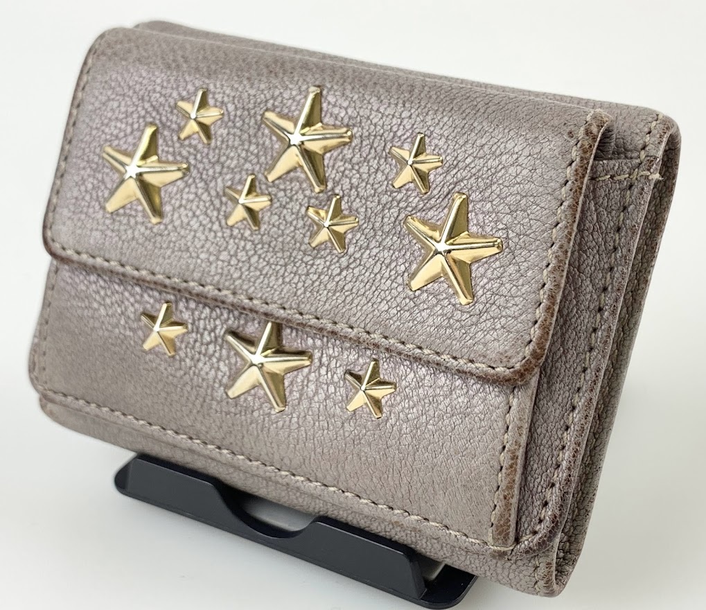 レディース JIMMY CHOO - JIMMY CHOO 三つ折り財布 ライトゴールド