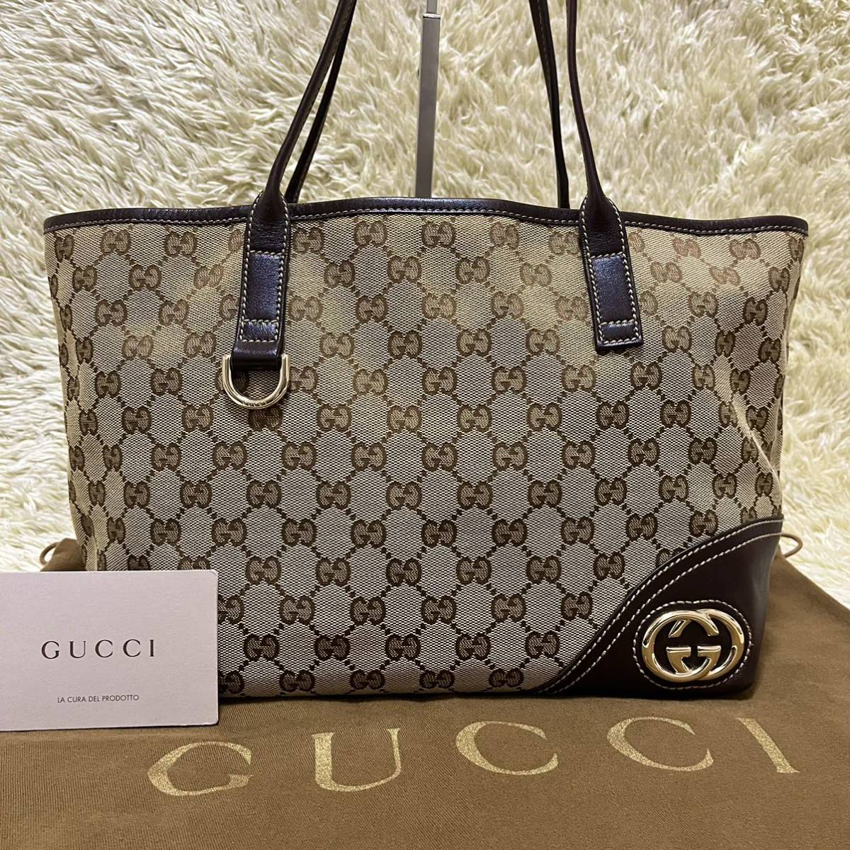 GUCCI グッチ GGキャンバス トートバック アビーライン-