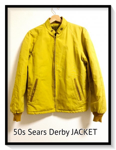 50s - 60s ビンテージ SEARS Derby JACKET シアーズ ダービージャケット マスタード カラー [検索] アンチフリーズ　ドリズラー_画像1