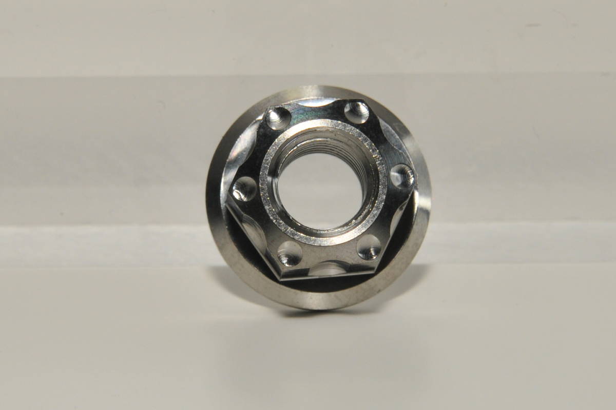  domestic sending M6 64 titanium 6 angle design nut flange attaching silver color foundation 1 piece car / bike dress up 