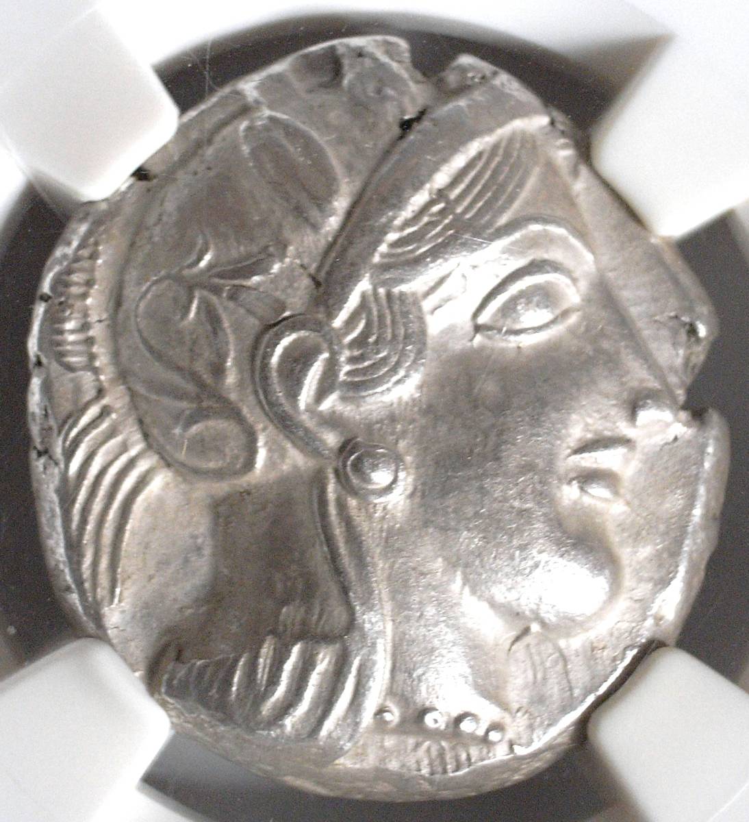 古代コイン 紀元前】440-BC404 アテネ 女神アテナとフクロウ テトラ