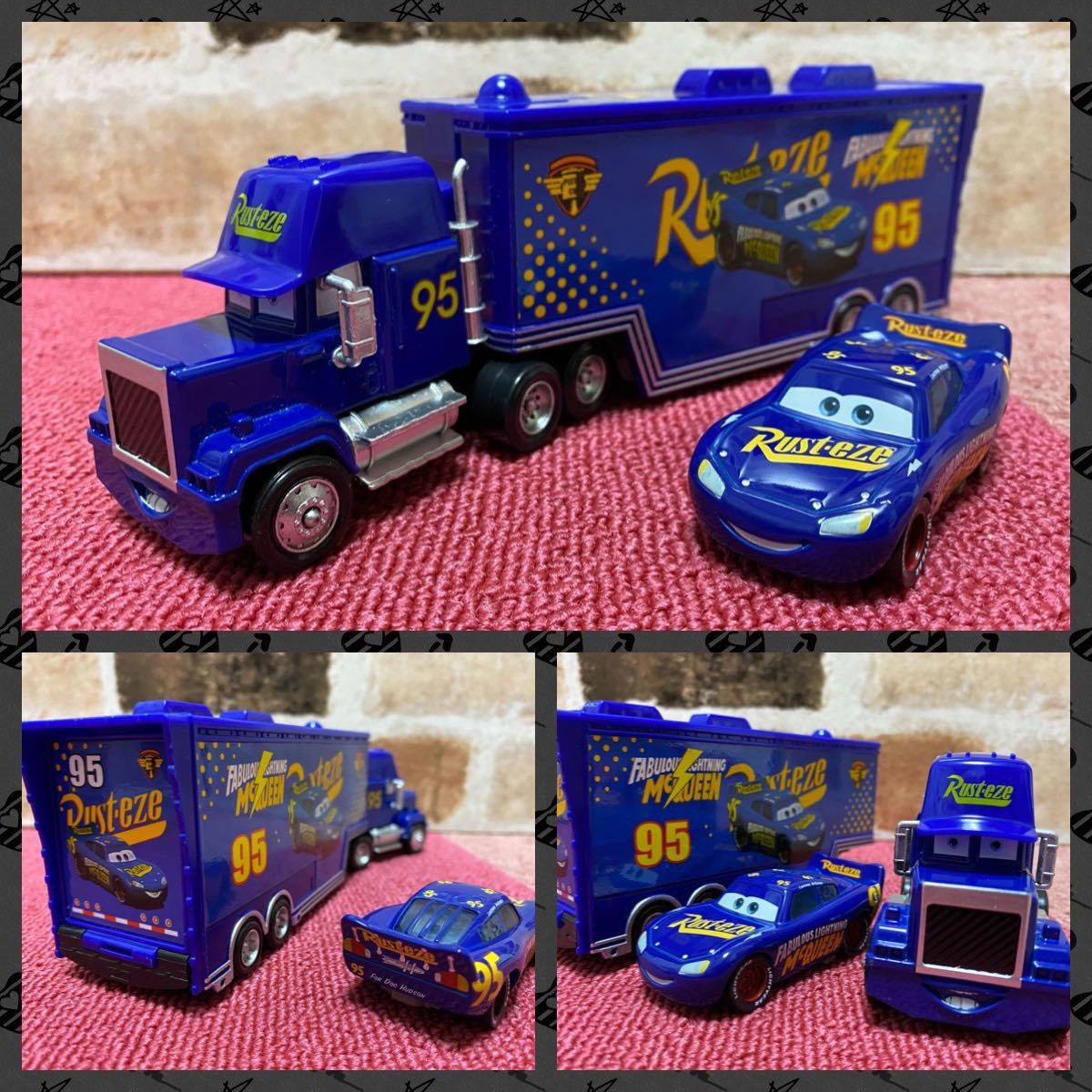 新品未使用　1/55 ディズニー カーズ　ピクサーカーズ No.95ライトニング・マックィーン　ミニカー　2点セット