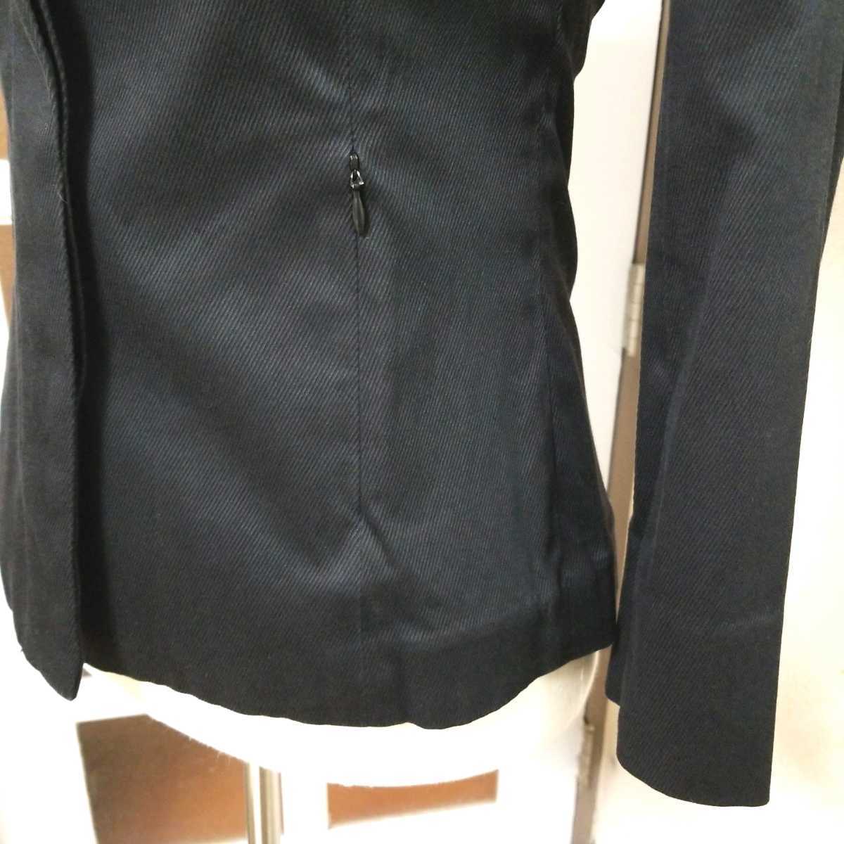 【エムプルミエ】黒 ブラック コーデュロイ風 テーラードジャケット シャツ 36/Sサイズ/7号 スーツ オフィス フォーマル