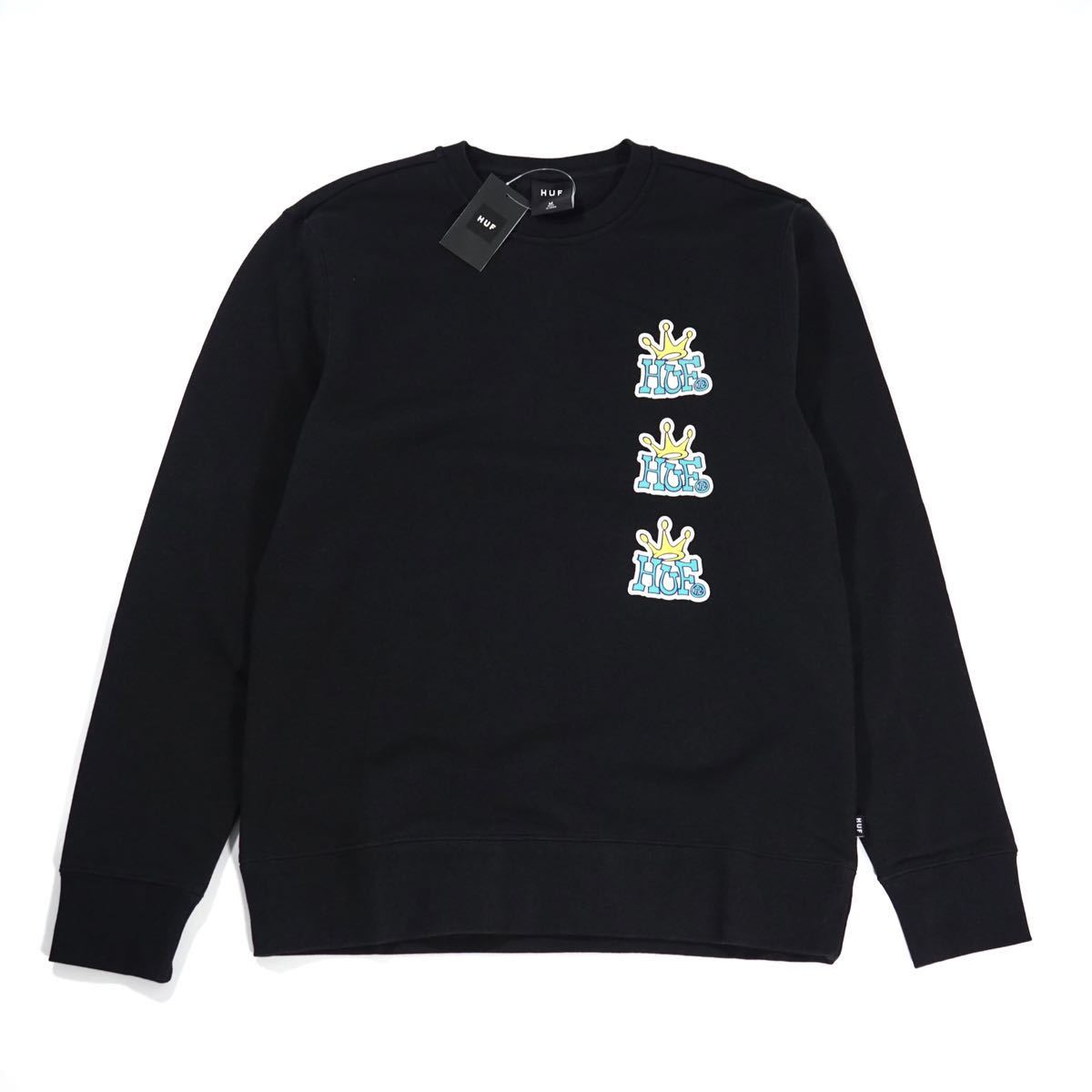 ◆HUF CROWN STACK CREWNECK スウェットトレーナー　Lサイズ/クルーネック　ハフ　長袖　ロングスリーブ_画像2