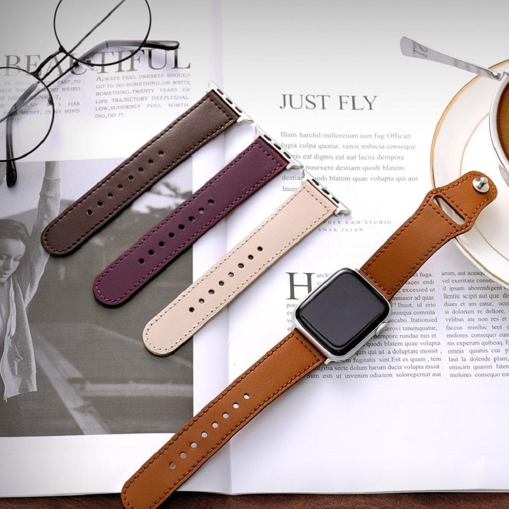 宅送] 新品 AppleWatch バンド アップルウォッチ レザー 高級 ブラウン