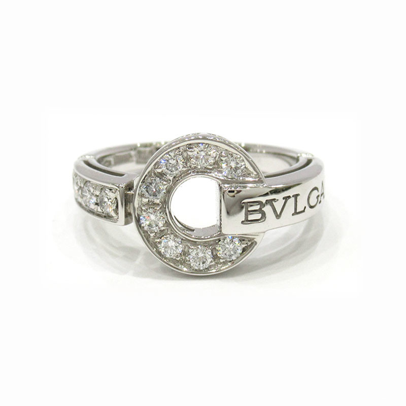ブルガリ BVLGARI ダブル ロゴ ダイヤリング 7.5号 K18WG 6g