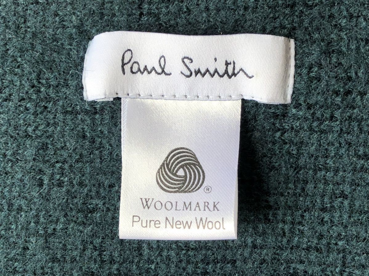 ドイツ製 ポールスミス ウール マフラー マルチストライプ 刺繍ロゴ入り　　Paul Smith ウールマーク MADE IN GERMANY 柳6516_画像5