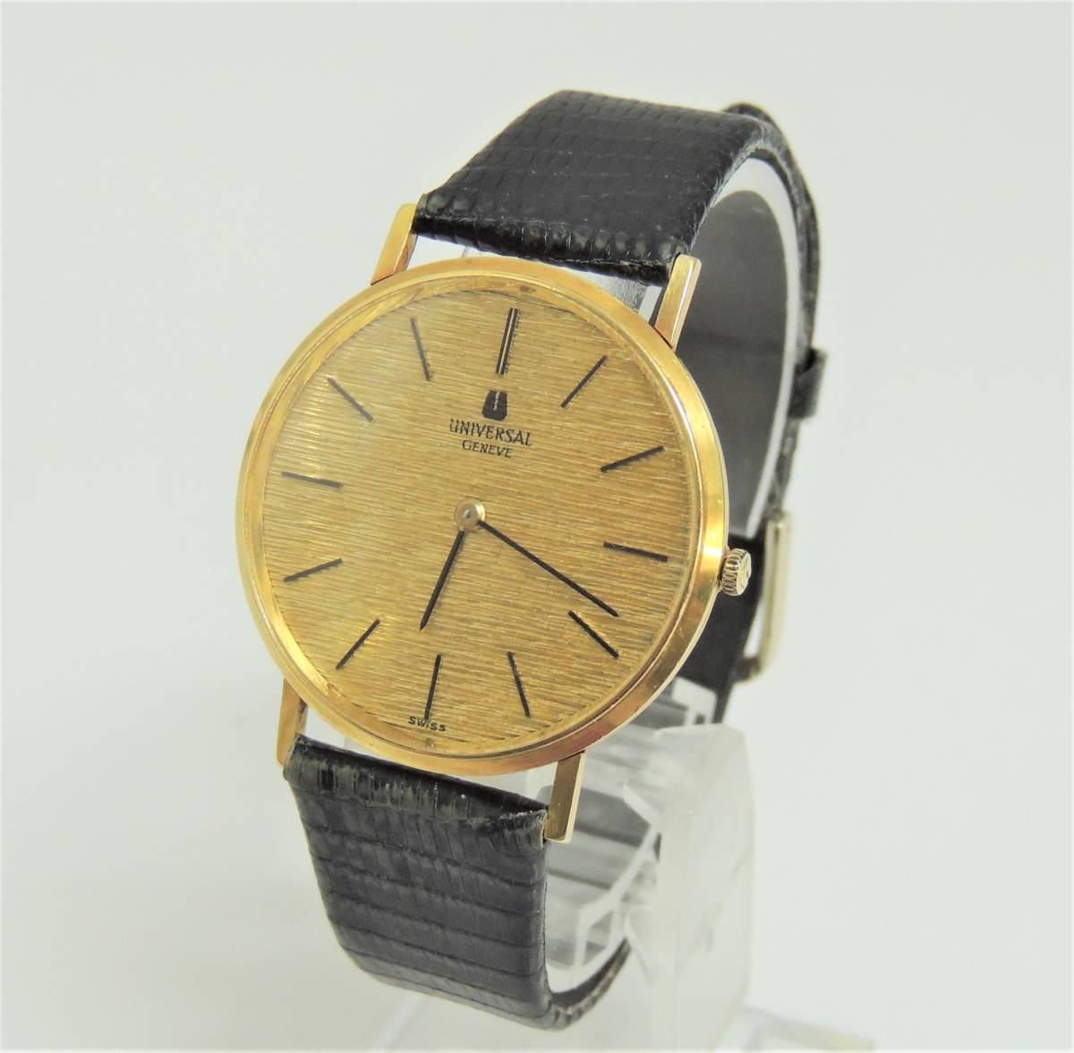 universal geneve 18kGP gold watch 3針クオーツ-