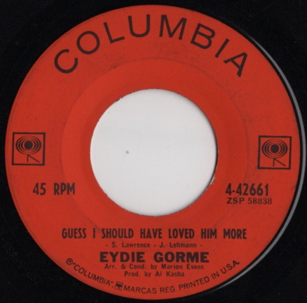 Eydie Gorme【US盤 Pops 7" Single】 Blame It On The Bossa Nova 　 (Columbia 42661) 1963年 / イーディ・ゴーメ_画像2