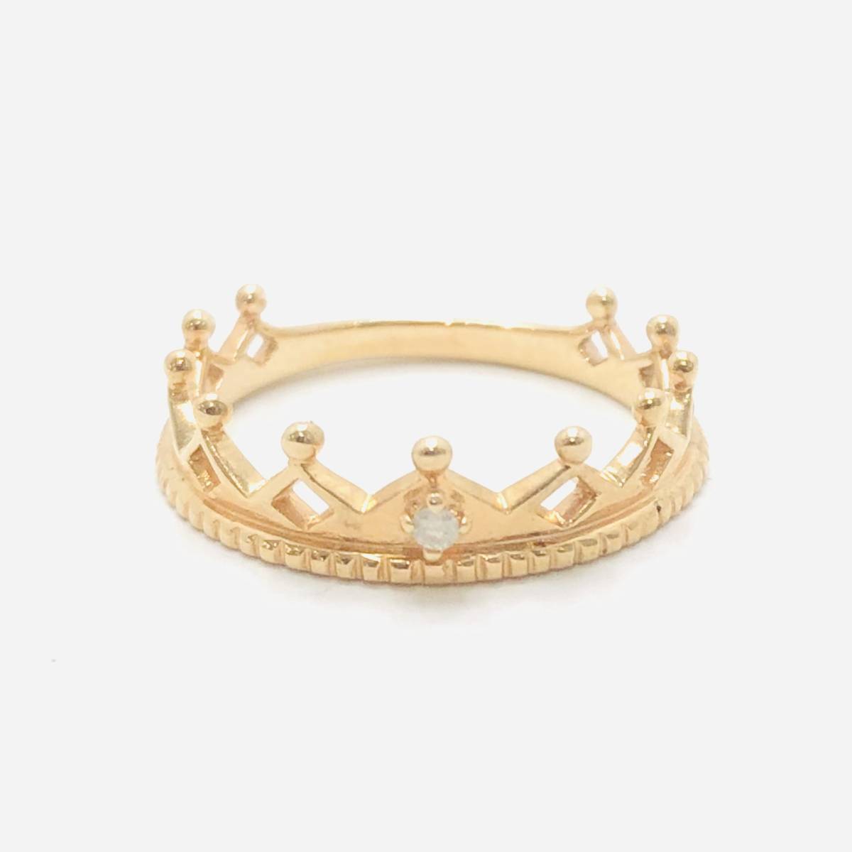 NOJESS Nojess K10YG yellow gold diamond gross weight approximately 1.2g 5 number ring ring accessory 