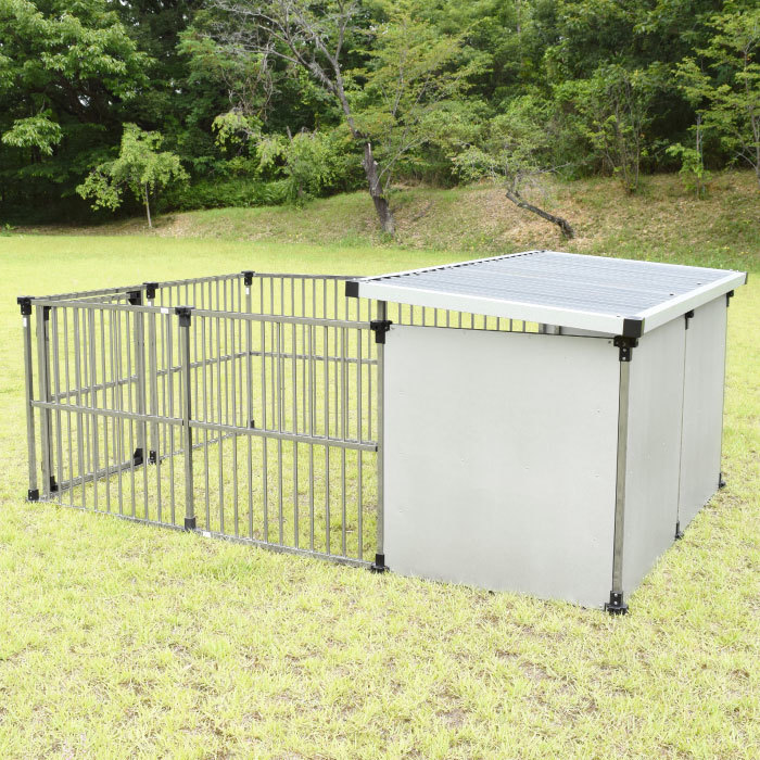  made of stainless steel dog . dog house DFS-M1 floor less (0.5 tsubo type outdoors for kennel )+α enhancing type medium sized dog large dog 