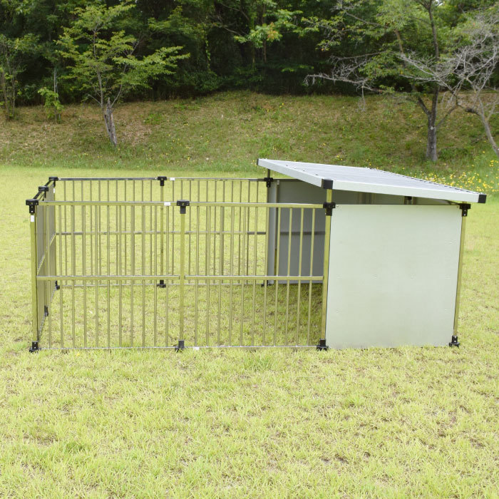  made of stainless steel dog . dog house DFS-M1 floor less (0.5 tsubo type outdoors for kennel )+α enhancing type medium sized dog large dog 