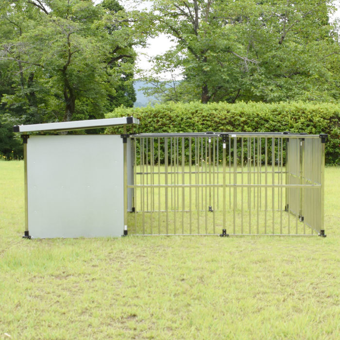  made of stainless steel dog . dog house DFS-M1 floor less (0.5 tsubo type outdoors for kennel )+α enhancing type medium sized dog large dog 