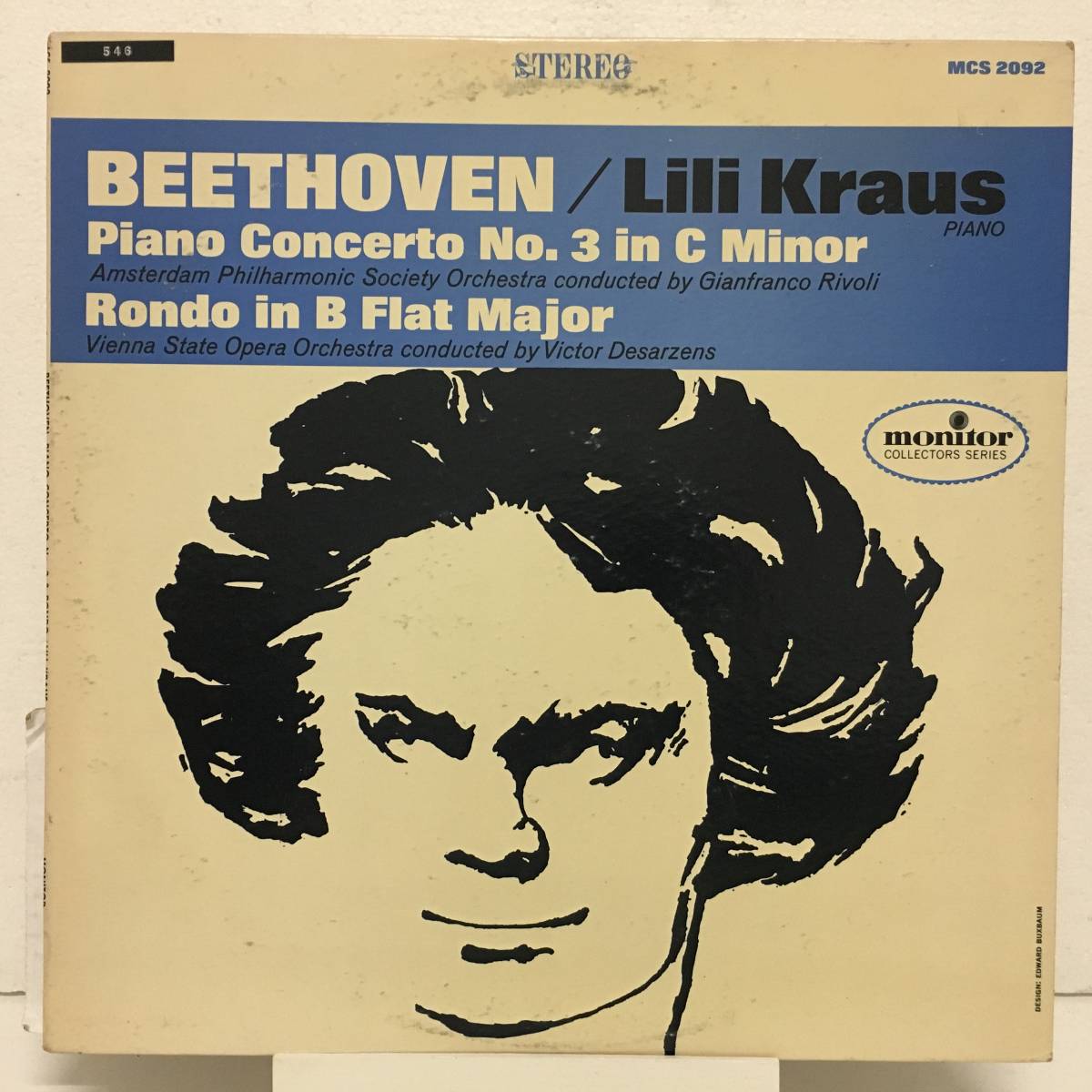 ◆ BEETHOVEN / LILI KRAUS / PIANO CONCERTO NO.3 C MINOR ◆ MONITOR 米 深溝_画像1