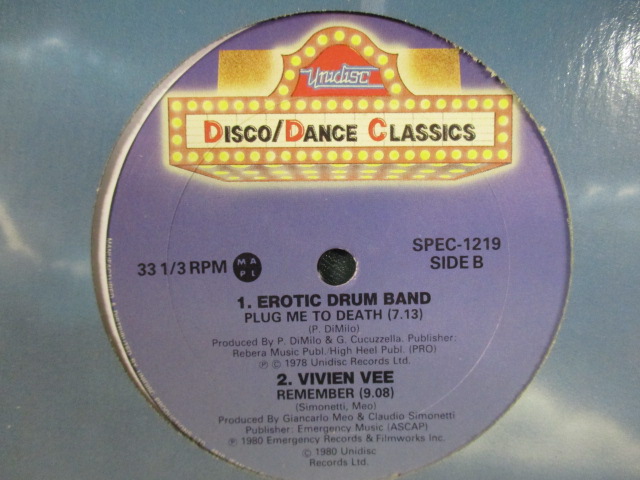VA( Erotic Drum Band ： Plug Me To Death ) 12'' // Vivien Vee / Divine / Bobby ''O'' / 5点で送料無料_画像1