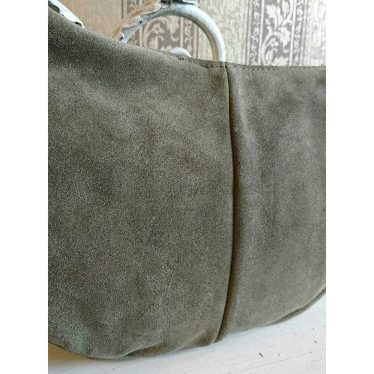  Europe Vintage тирольский сумка замша сумка сумка на плечо chiroruvintage б/у одежда suede bag хаки зеленый LV157