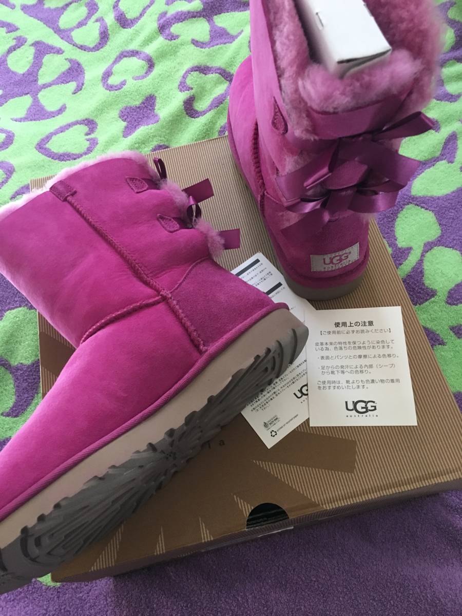 UGG Australia complete sale hard-to-find popular color Victoria pink Ribon mouton boots Bayley bow new goods 8