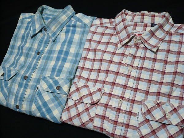 90'sリーバイスLEVIS[WhiteTab]長袖ツイルチェックワークシャツL(XL)2枚組サックス+白