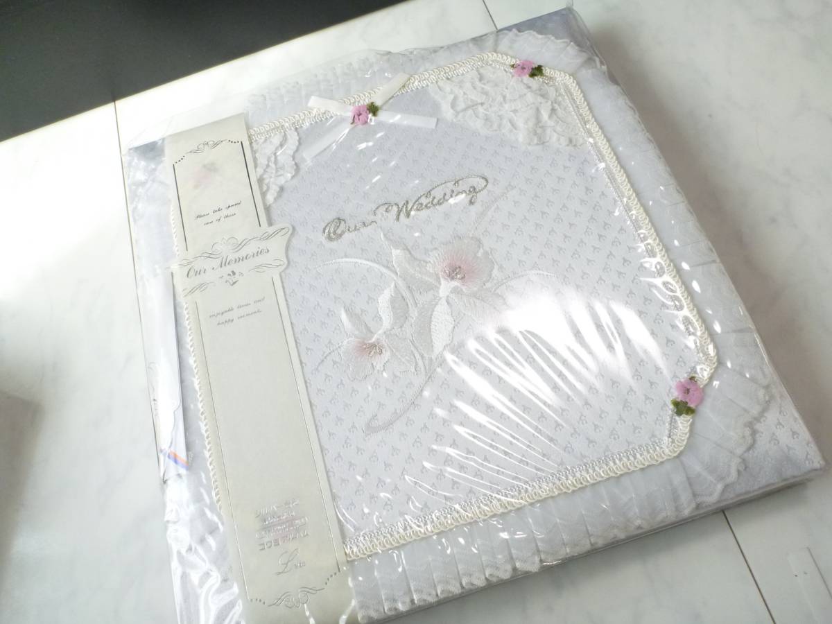 unused KOKUYOkokyo white white gorgeous embroidery wedding album photograph album silver setting paper 10 sheets 